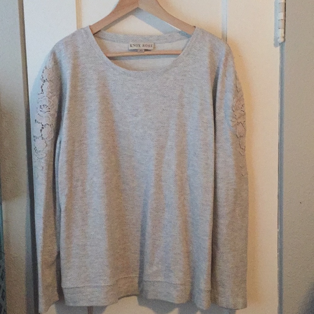 Knox Rose Gray Fashion Sweatshirt Size XL